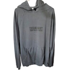 Taylor Swift The Eras Tour 2023 Gray Hoodie L- Fan Apparel With Tour Dates & Poc